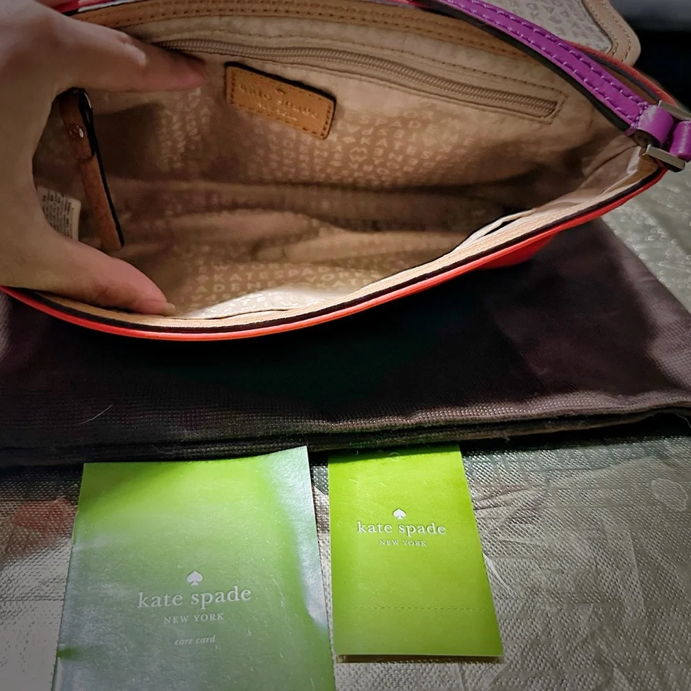 Vintage style Kate Spade Y2K Tan and Purple Crossbody Bag ❌60% OFF SALE❌ - Picture 7 of 16